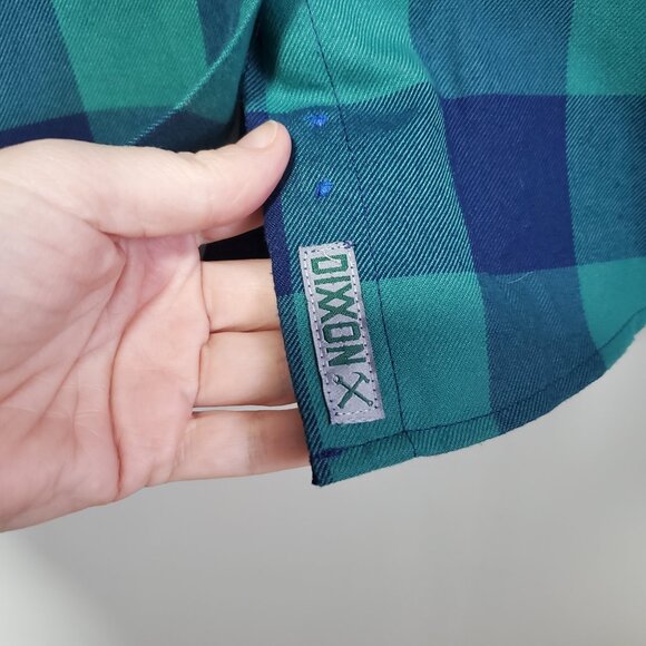 DIXXON Niagara Flannel Shirt Plaid Button Up Grunge Blue Green Women's Small - Picture 6 of 13